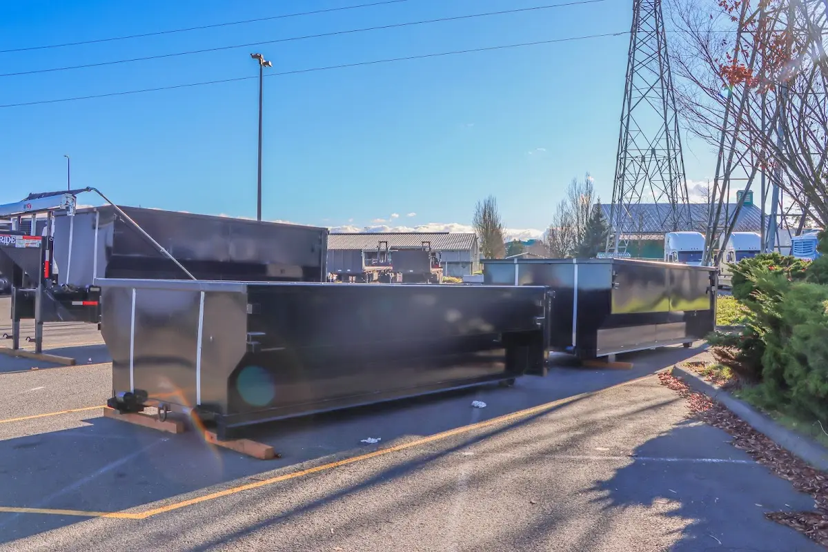 Roll-off dumpster ready for waste disposal at job site for Construction Dumpster Rental in Upper Saucon